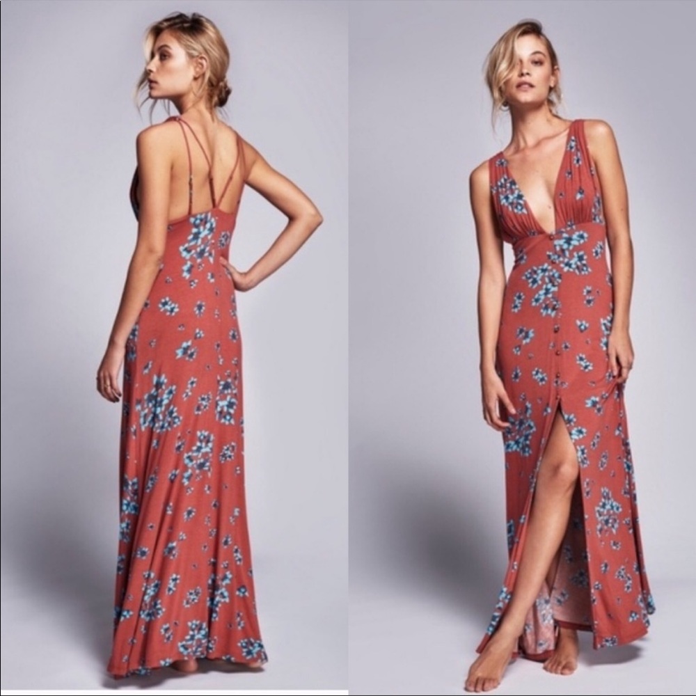 Free people other days floral dress in rust